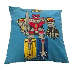 Vintage 1993 Power Rangers Megazord Bed Throw Pillow Double Sided Might Morphin
